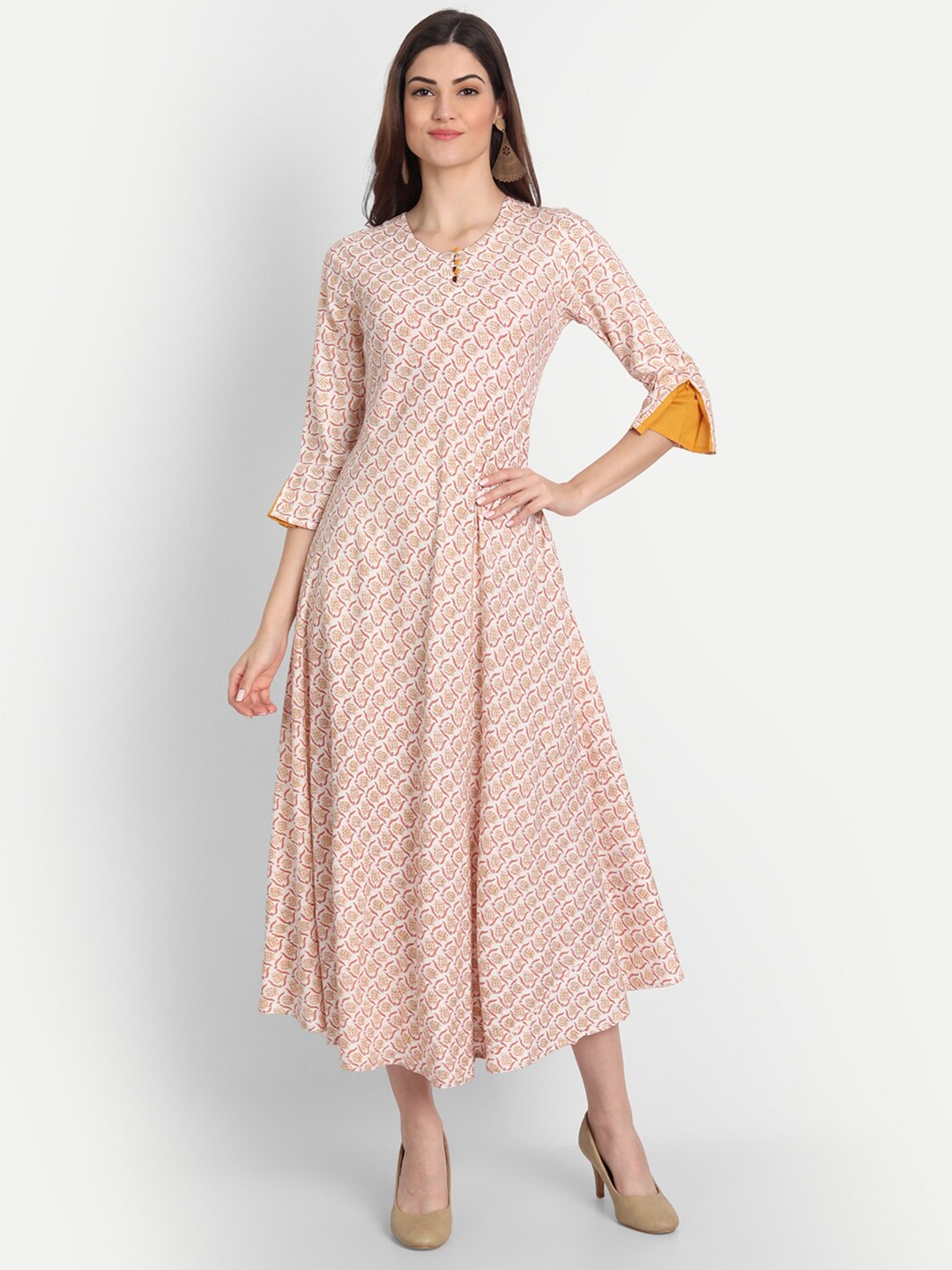 

SUTI Pink Ethnic Motifs Midi Dress