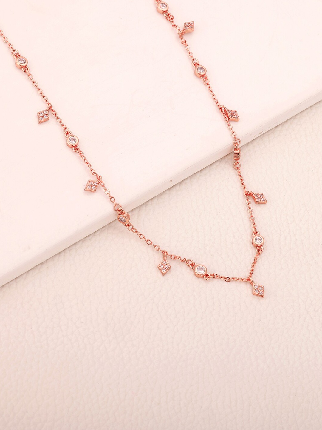 

GIVA Rose Gold Sterling Silver Rose Gold-Plated Necklace