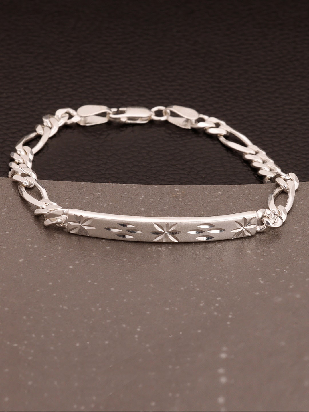 

GIVA Men Silver-Toned Sterling Silver Rhodium-Plated Link Bracelet