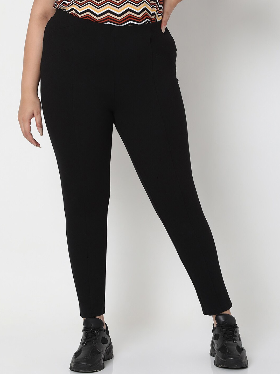 

Vero Moda Women Black High-Rise Trousers