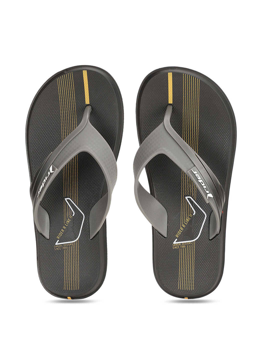 

Rider Men Grey & Yellow Printed Slip-On Flip Flops
