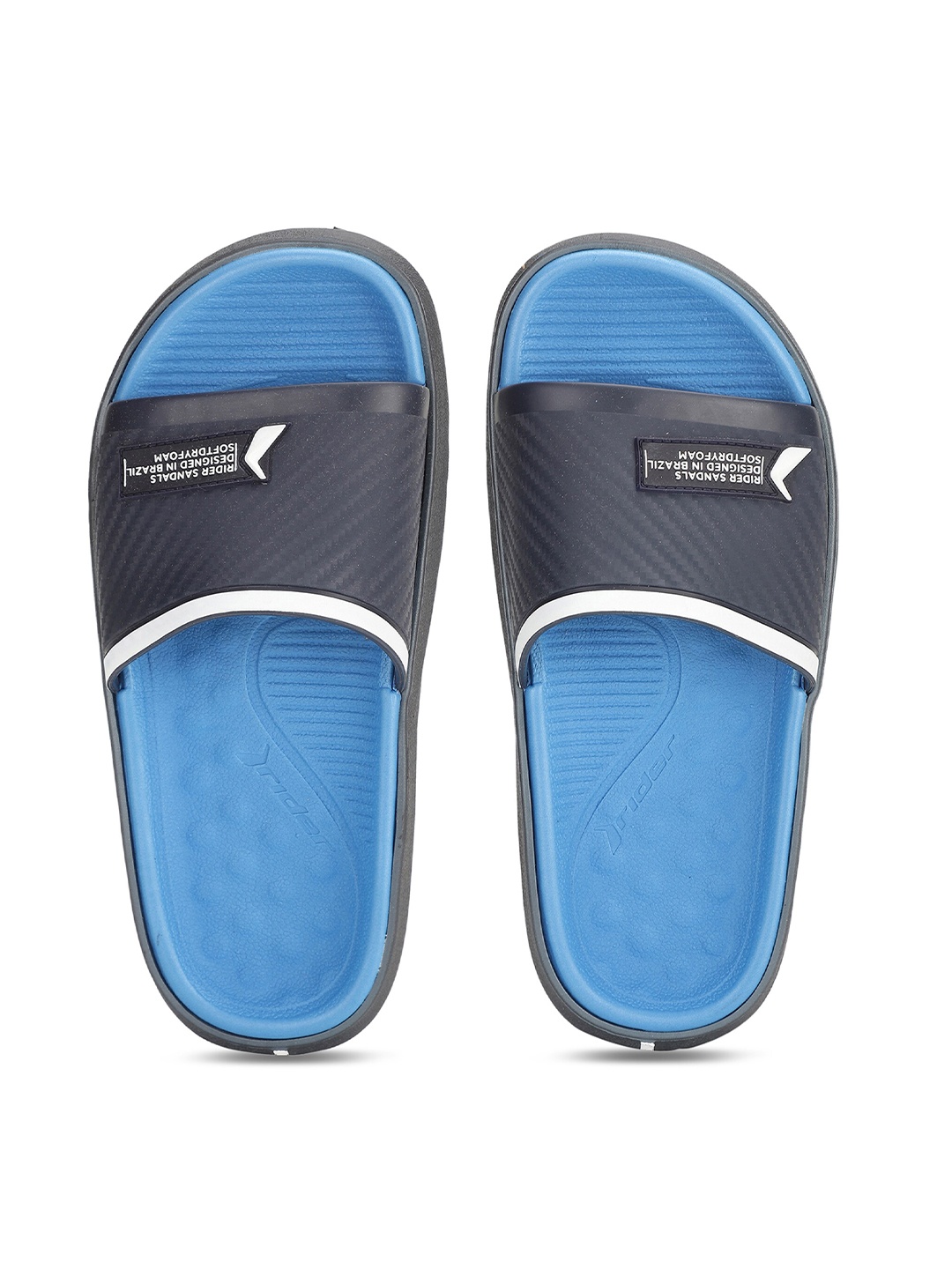 

Rider Men Blue & White Printed Sliders