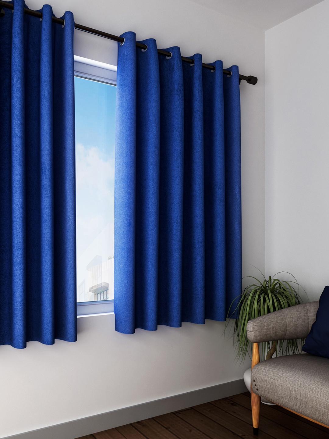 

Cortina Blue Set of 2 Window Curtains
