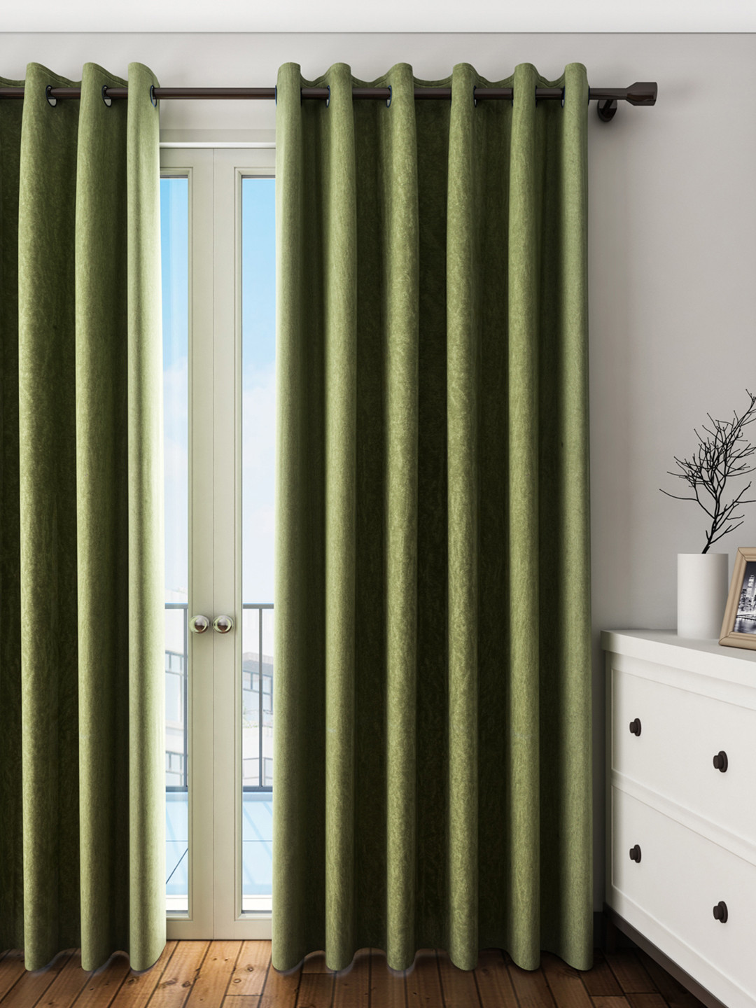 

Cortina Green Set of 2 Door Curtains