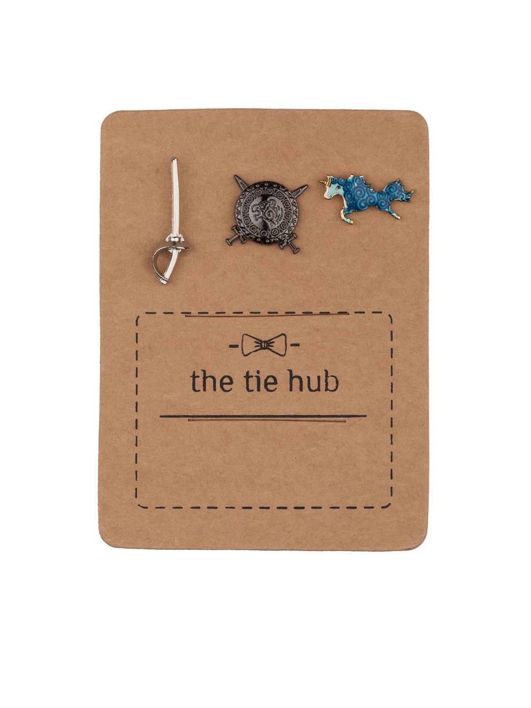 

The Tie Hub Men Set Of 3 Textured Accessory Gift Set, Gold