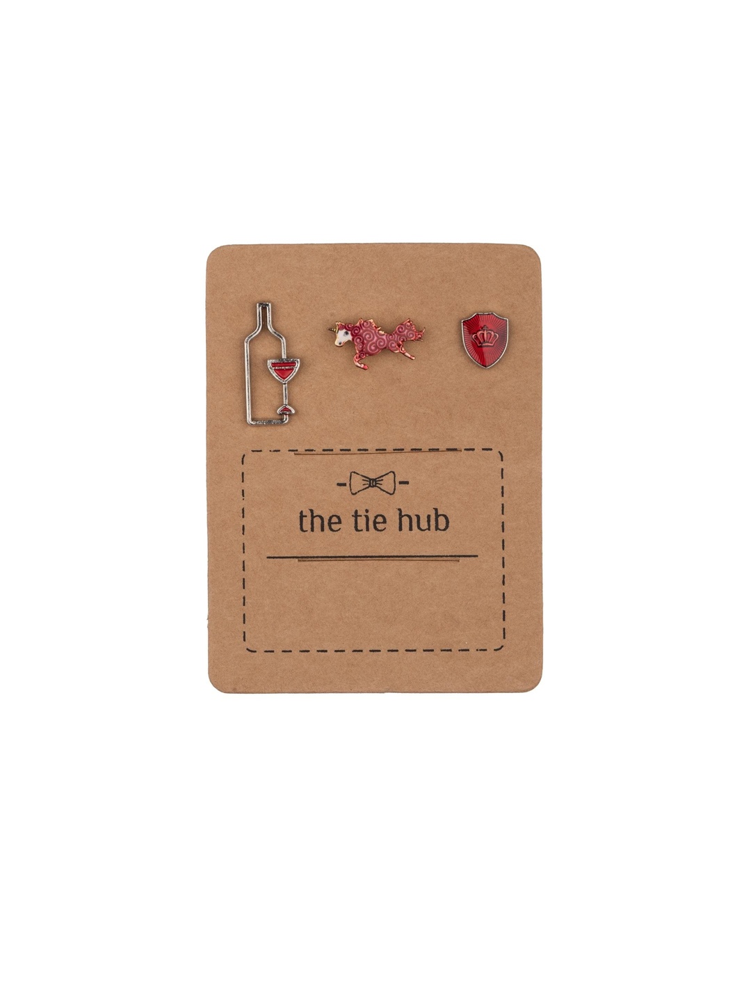 

The Tie Hub Men Set Of 3 Textured Brooch Combo Gift Set, Gold
