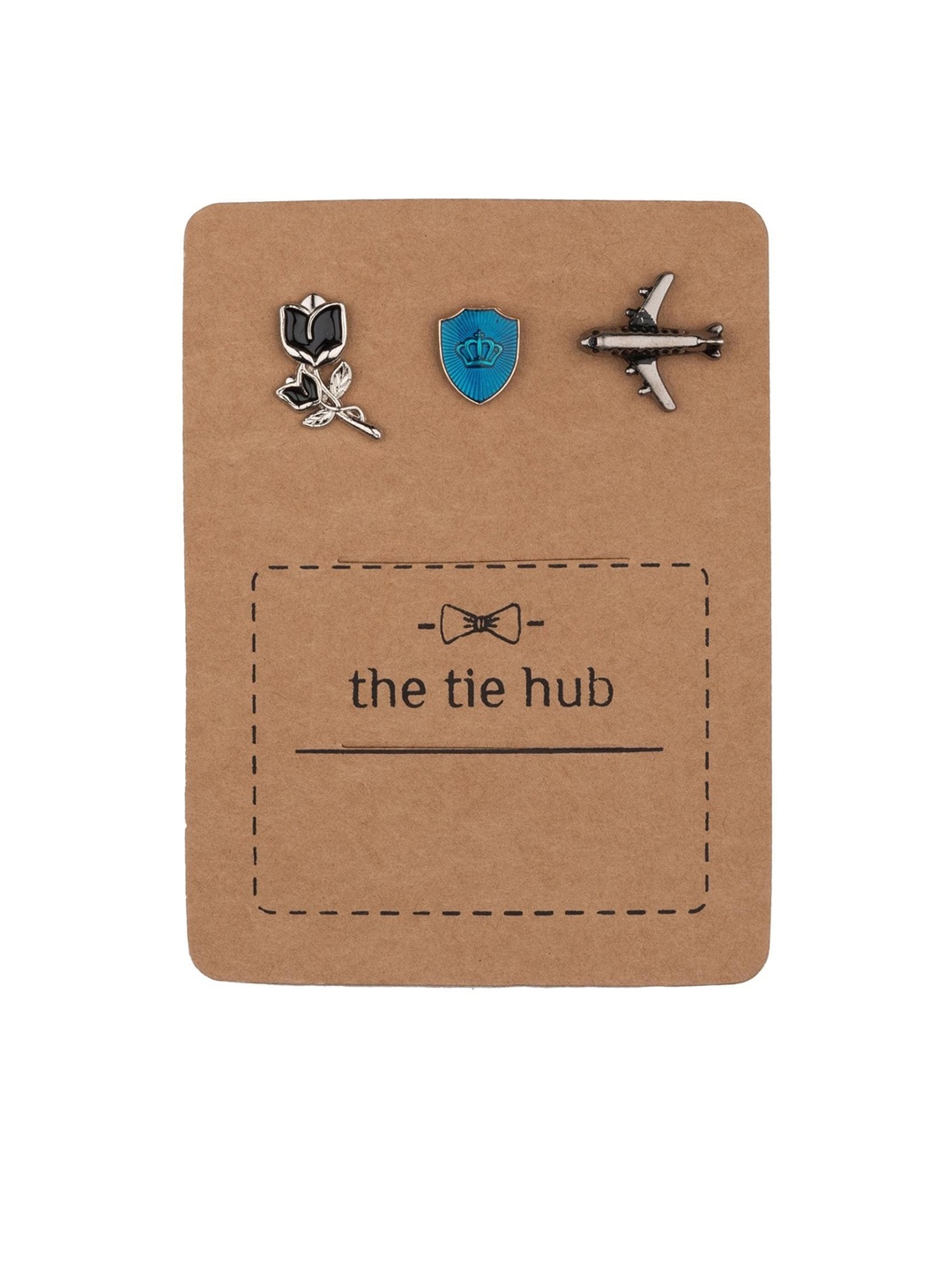 

The Tie Hub Men Set Of 3 Textured Accessory Gift Set, Silver