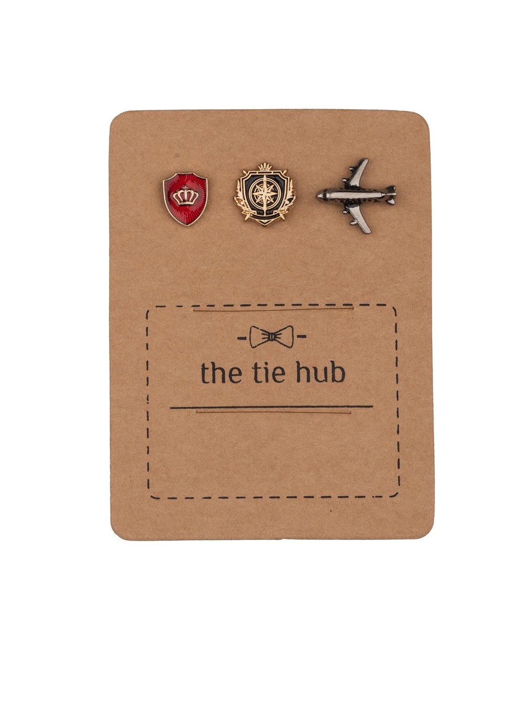 

The Tie Hub Pack Of 3 Men Textured Accessory Gift Set, Gold