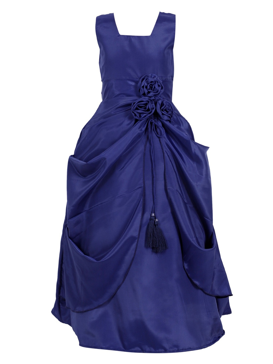

R Cube Girls Navy Blue Satin Maxi Dress