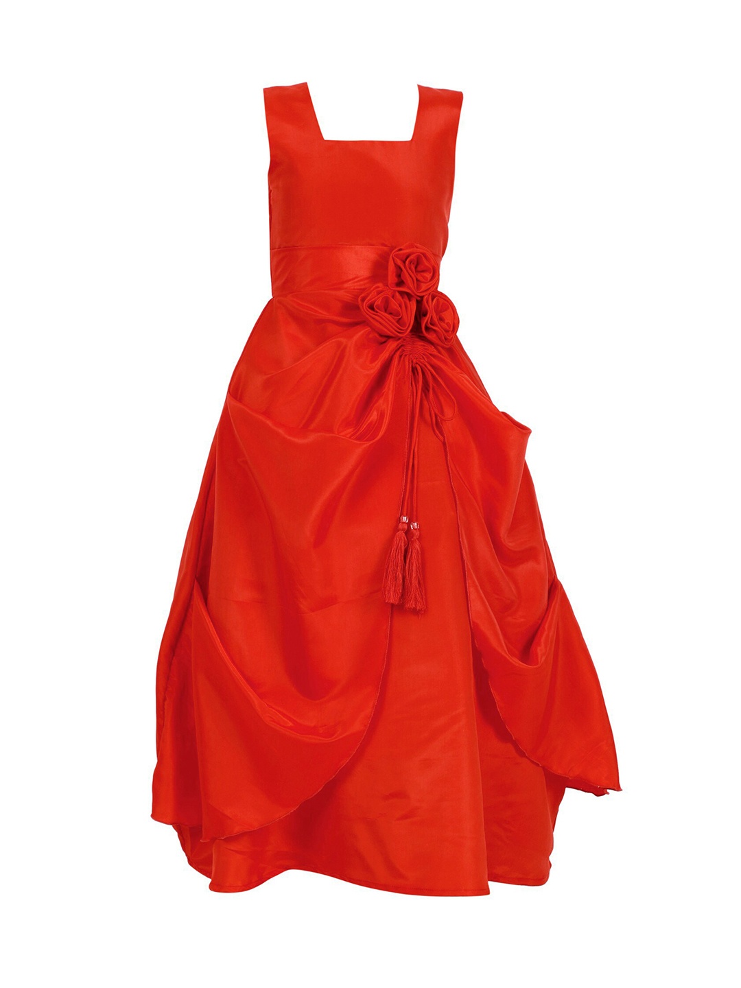 

R Cube Red Satin Maxi Dress