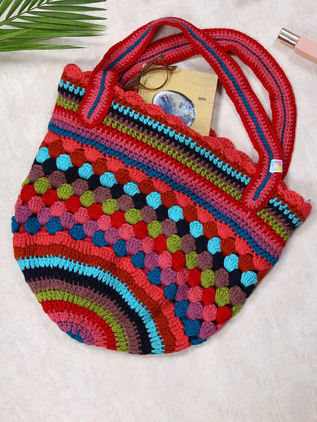 

Magic Needles Red & Green Oversized Shopper Shoulder Bag