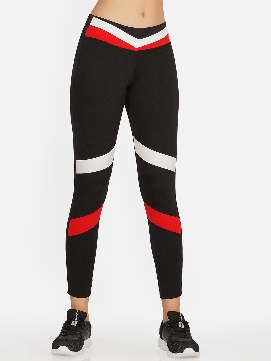 

NEU LOOK FASHION Women Black & White Colourblocked Tights