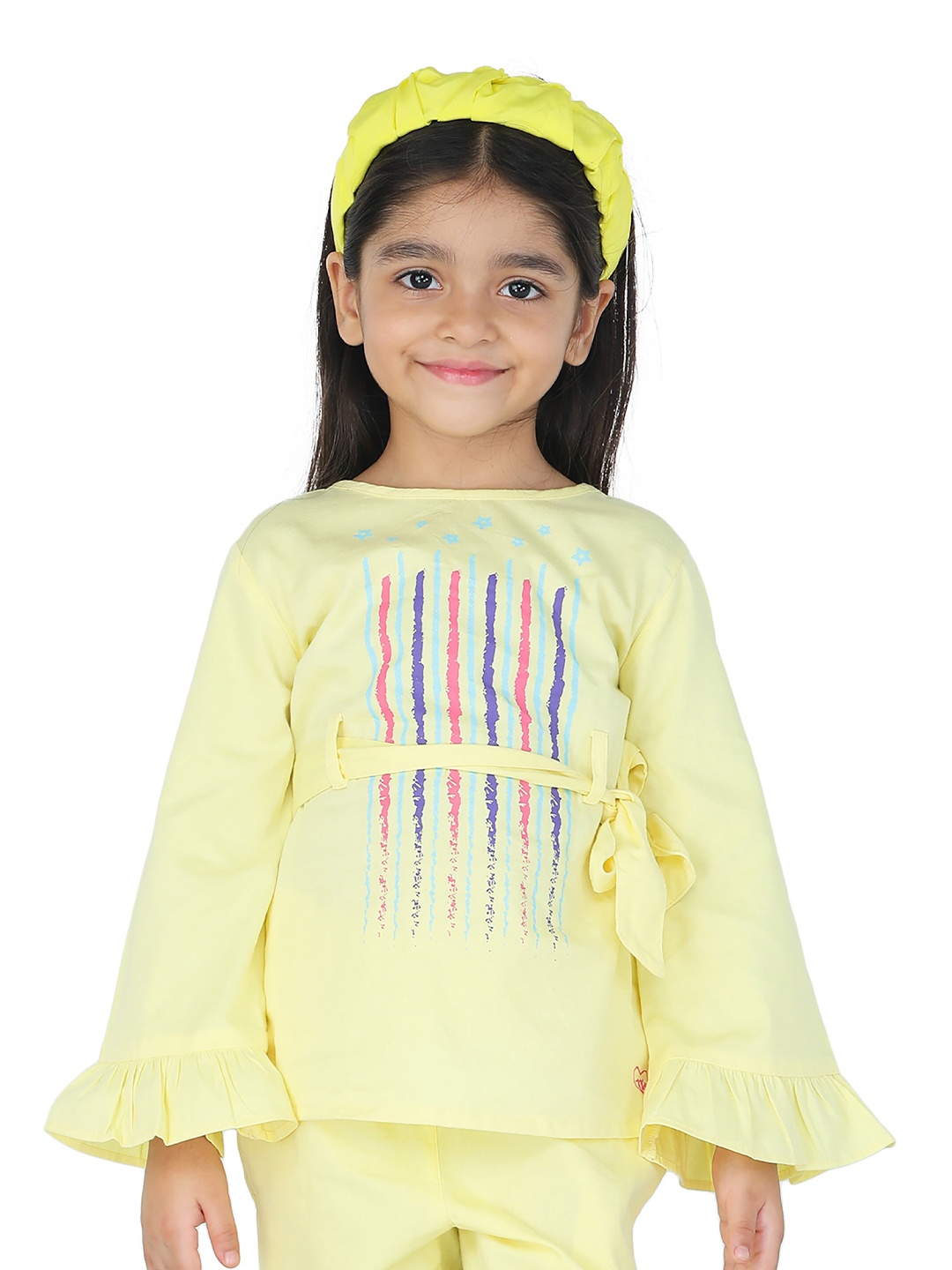 

toothless Girl Yellow Print Top