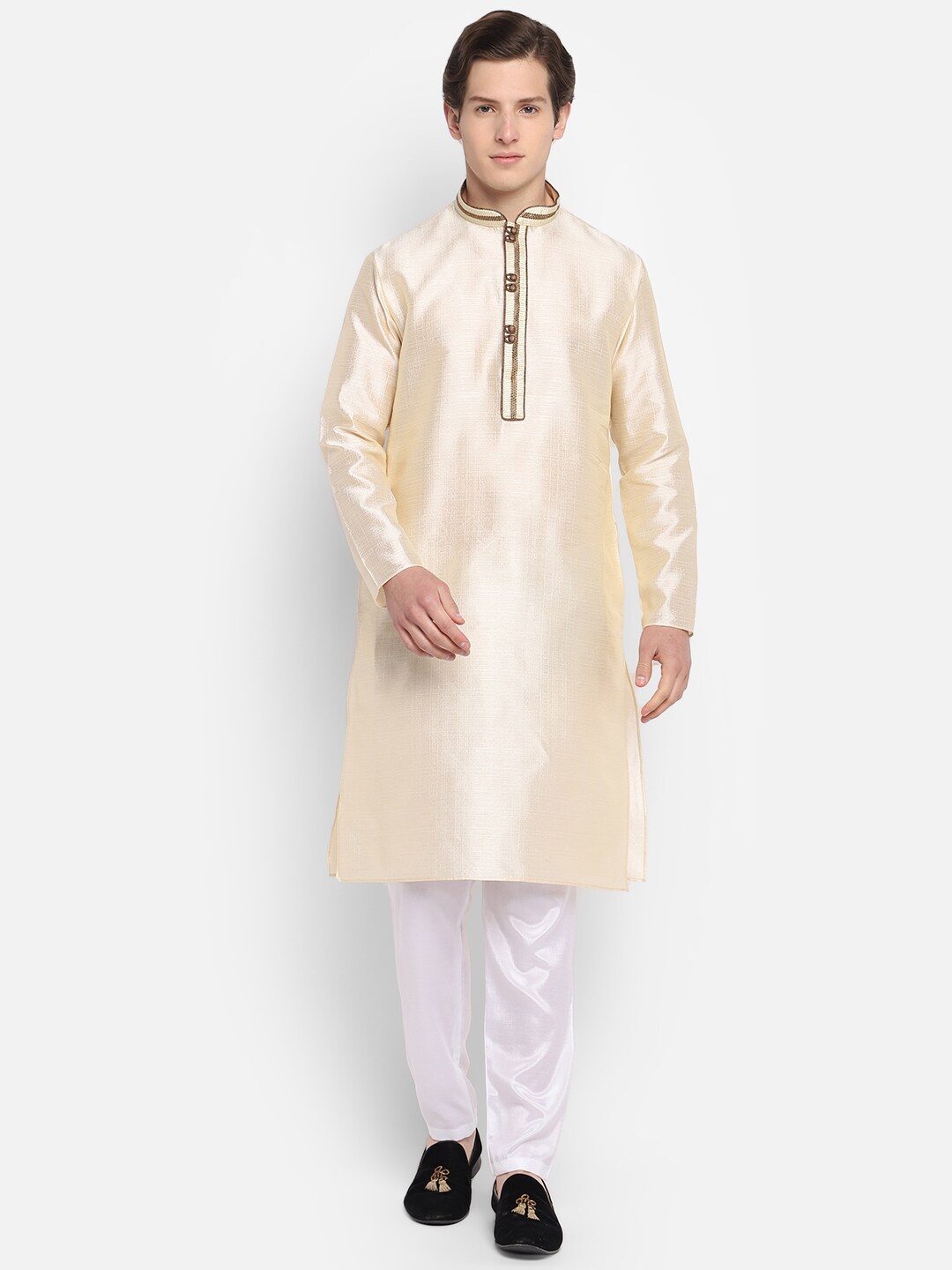 

DEVOILER Men Beige Solid Kurta