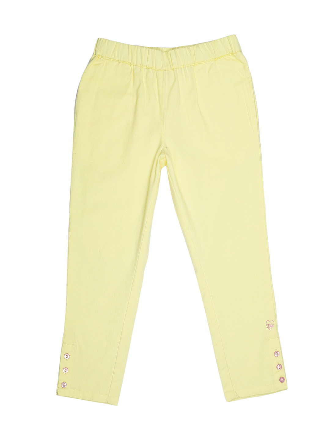 toothless Girls Mid-Rise Cotton Track Pant, Yellow