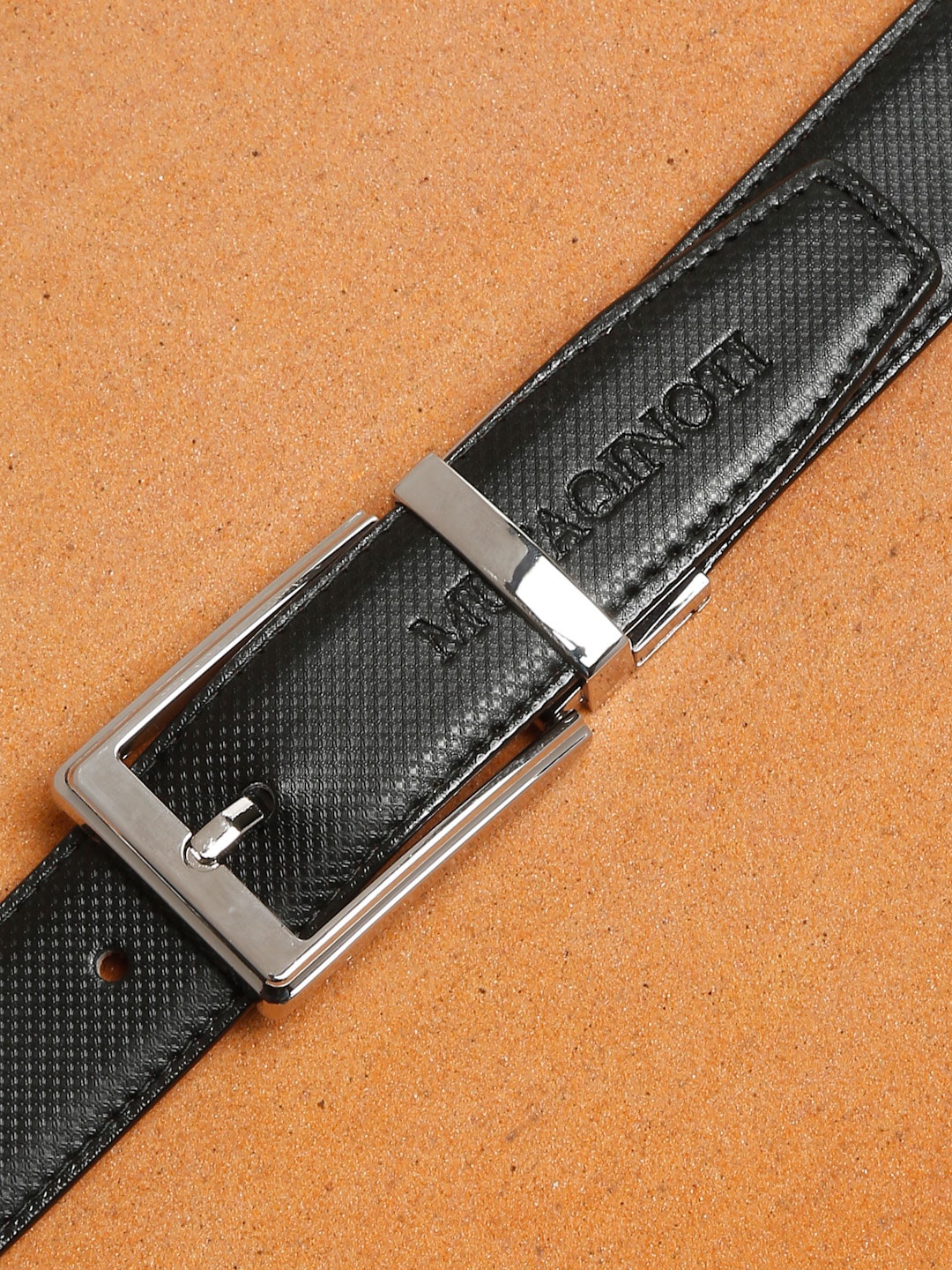

MUTAQINOTI Men Black Formal Belts
