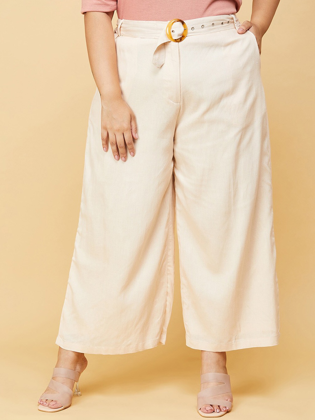 

max Plus Size Women Beige Trousers