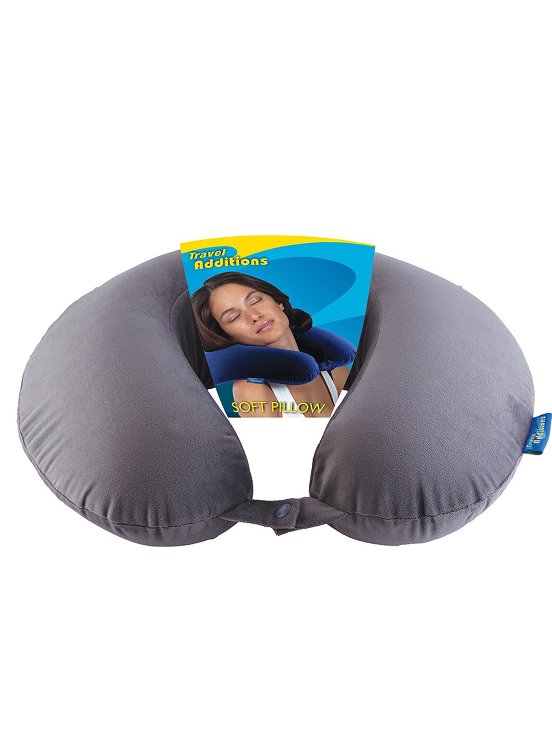 

Travel Blue Grey Solid U Shaped Memory Foam Pillow