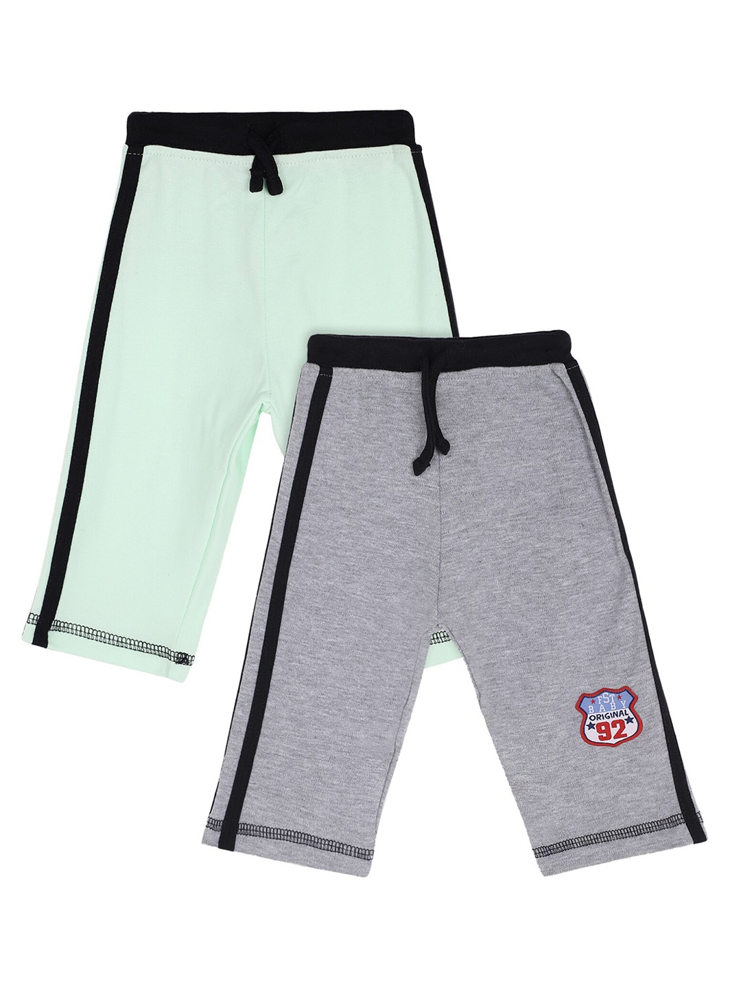 

Bodycare Kids Boys Pack of 2 Sea Green & Grey Cotton Track Pants