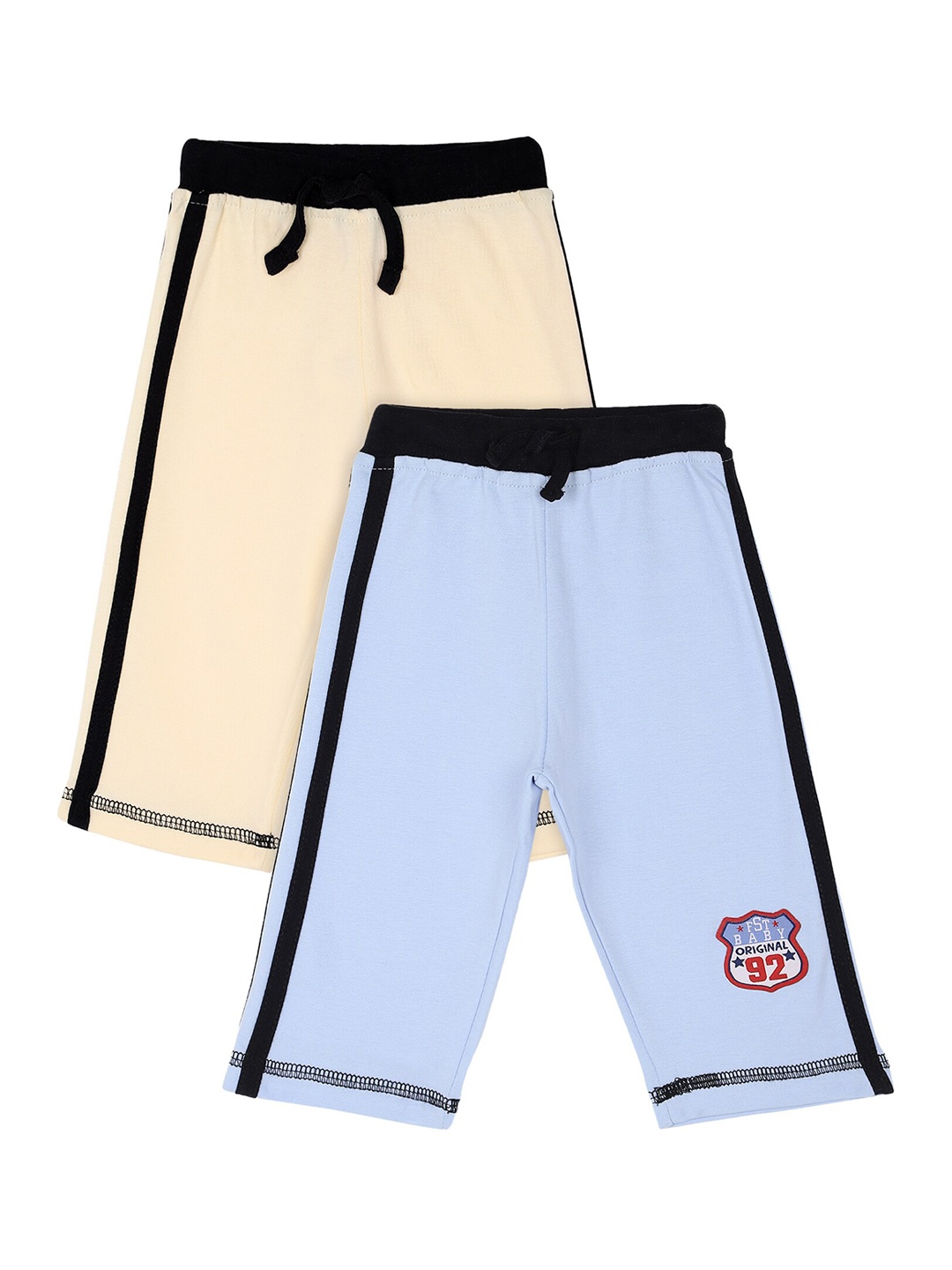 

Bodycare Kids Boys Pack Of 2 Beige And Blue Cotton Track Pants