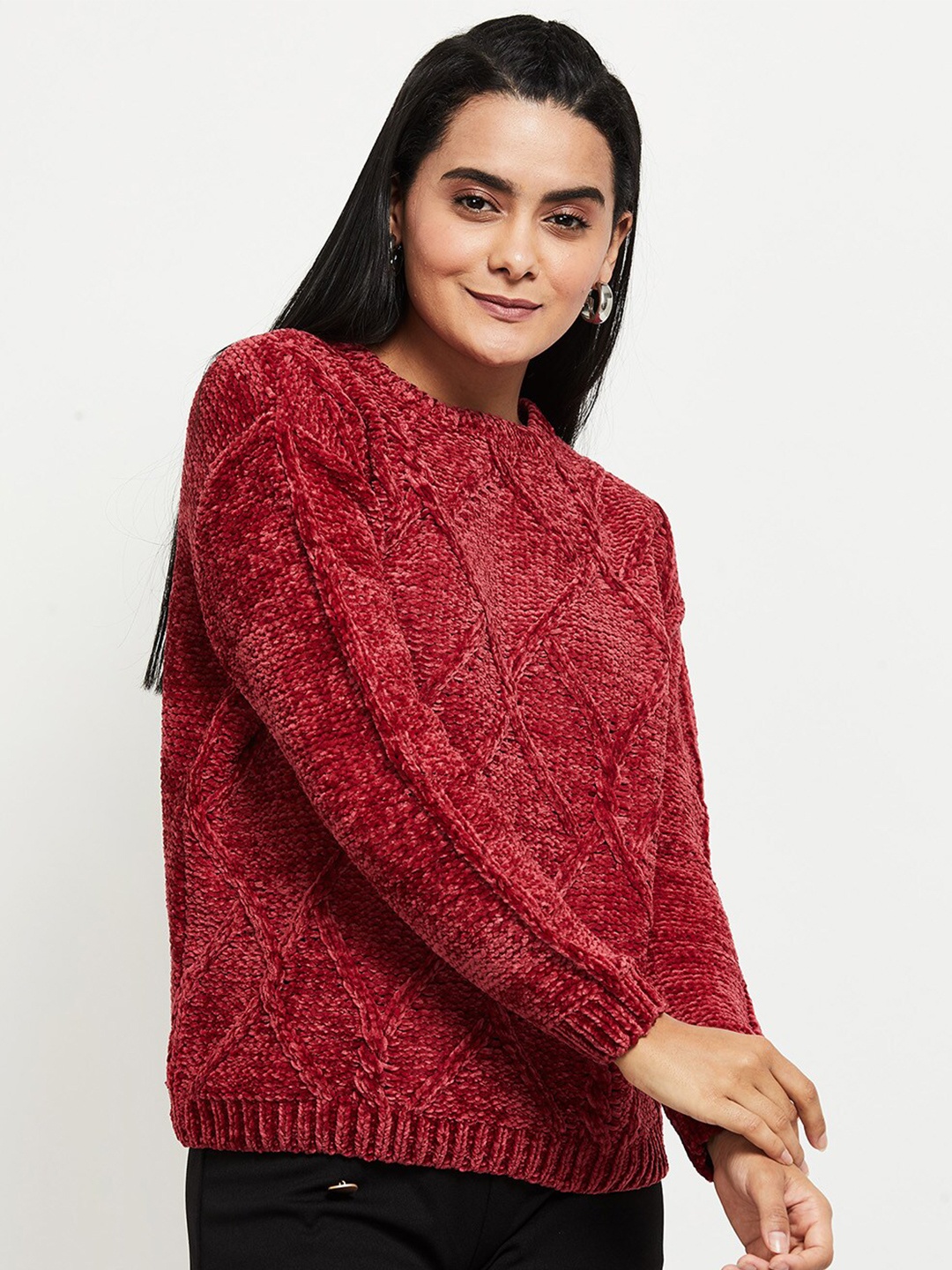 

max Women Maroon Cardigan