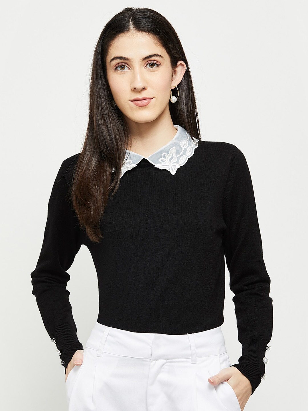 

max Women Black Pullover