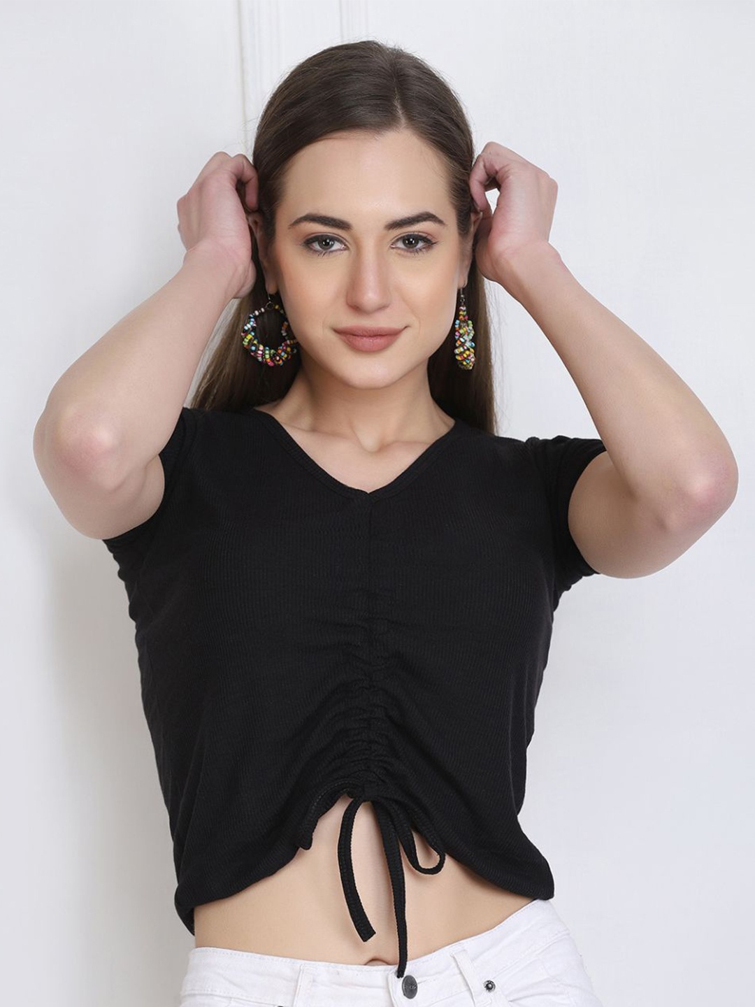 

BUY NEW TREND Black Styled Back Top