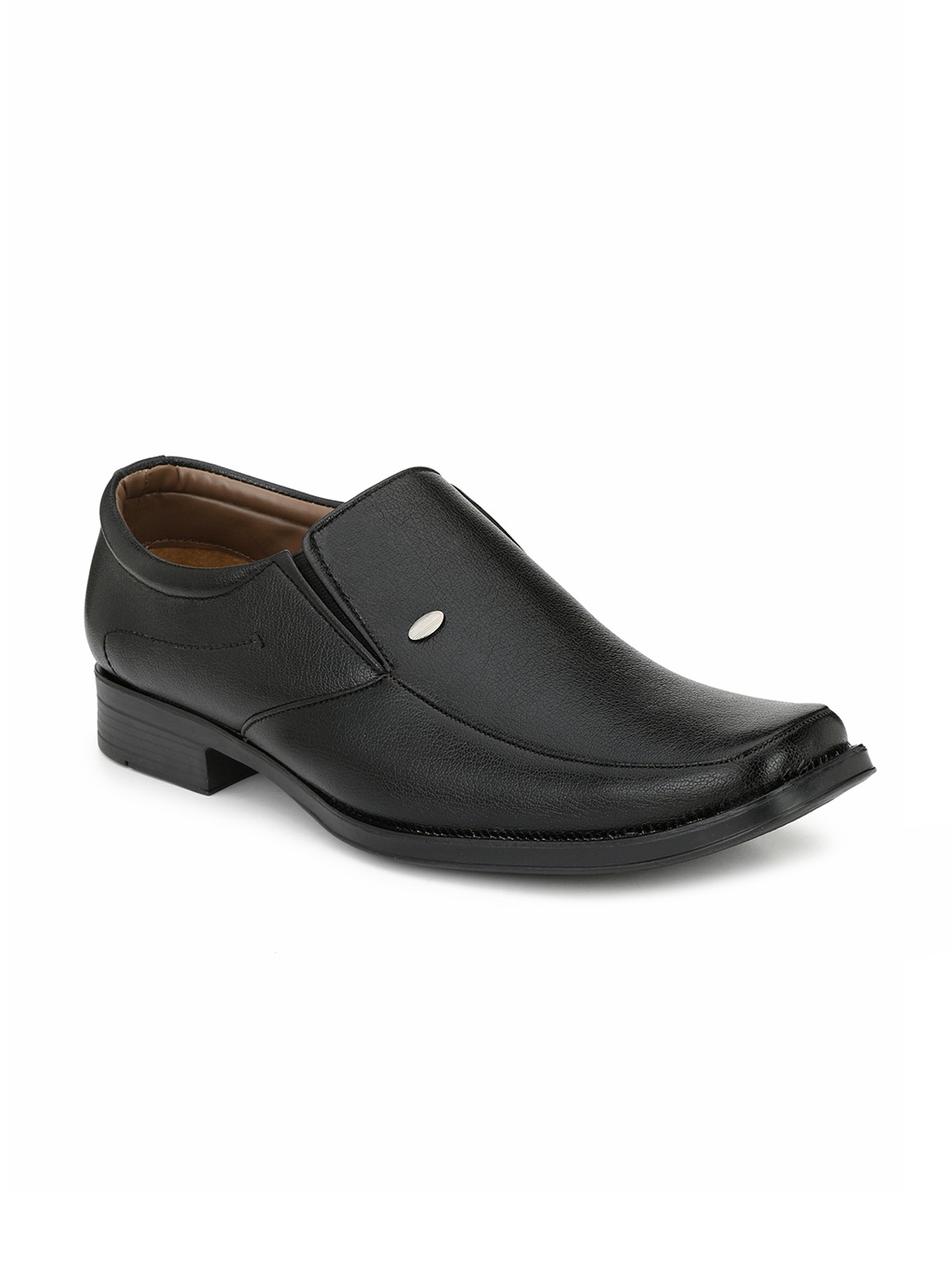 

Sir Corbett Men Black Textured Formal Slip-Ons