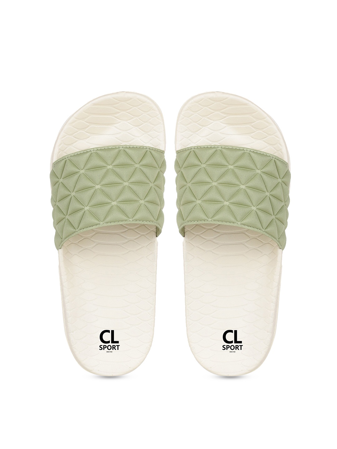 

Carlton London sports Women Green & White Sliders