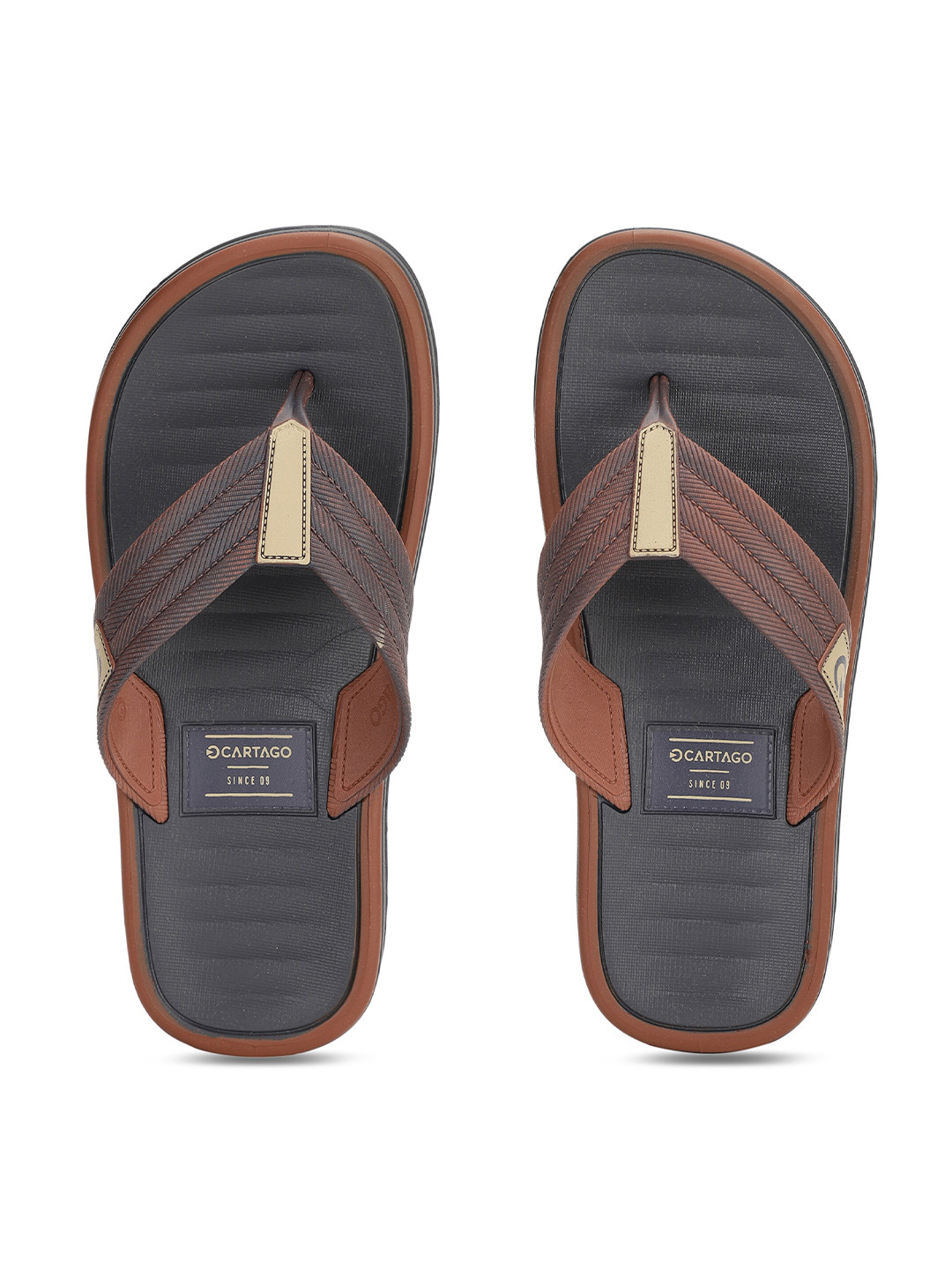 

CARTAGO Men Blue & Brown Thong Flip-Flops
