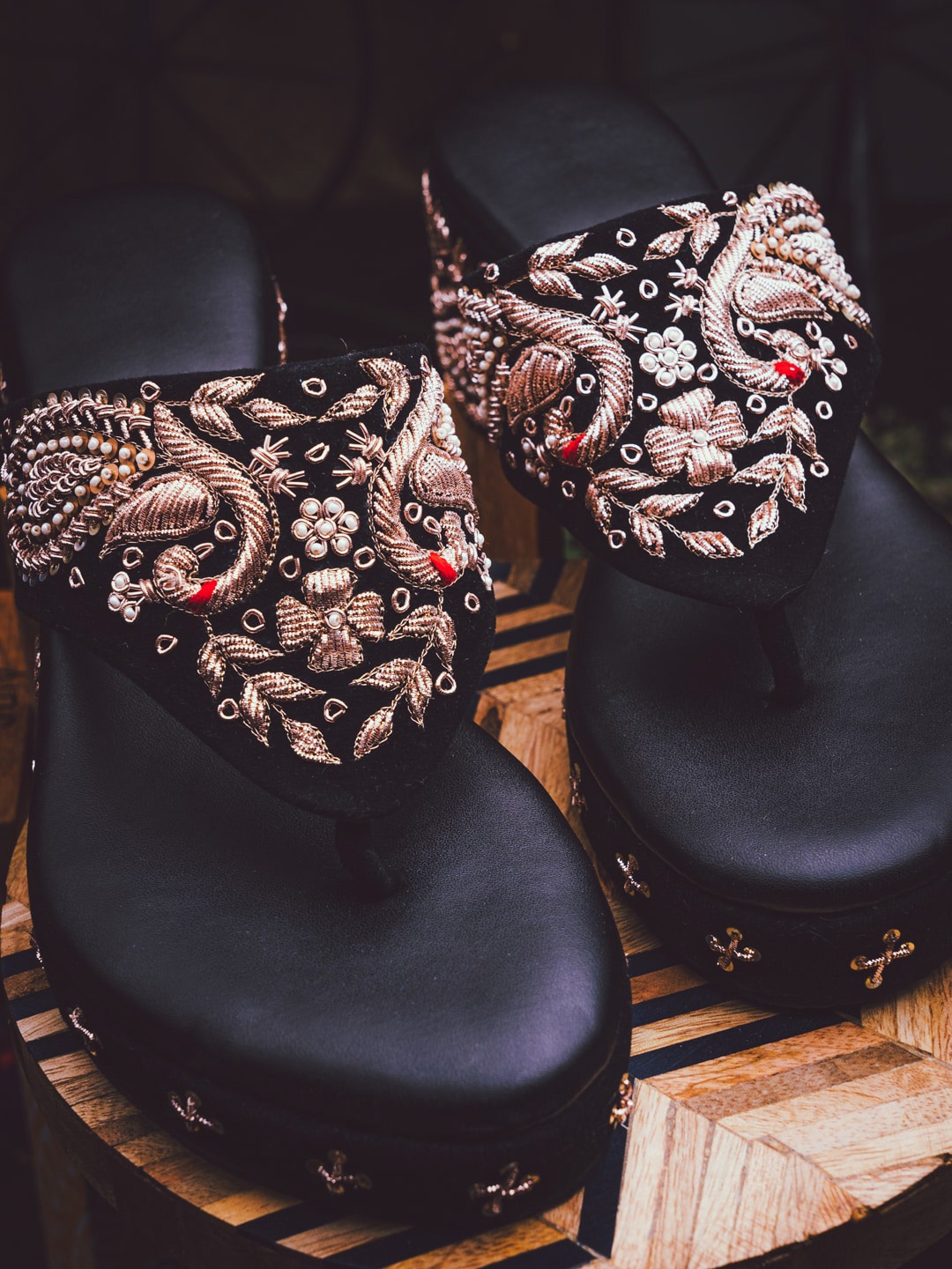 

NR By Nidhi Rathi Black Velvet Wedge Mules