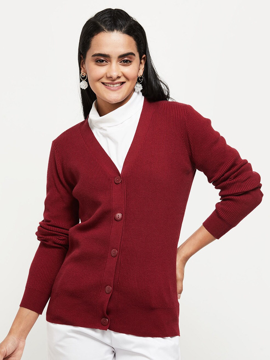 

max Women Red Cardigan