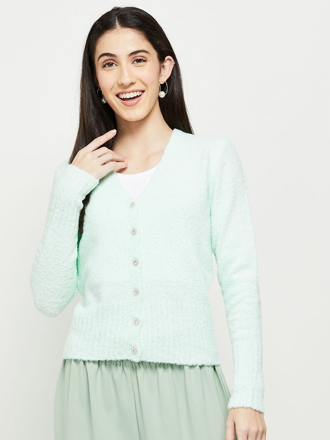 

max Women Green Cardigan