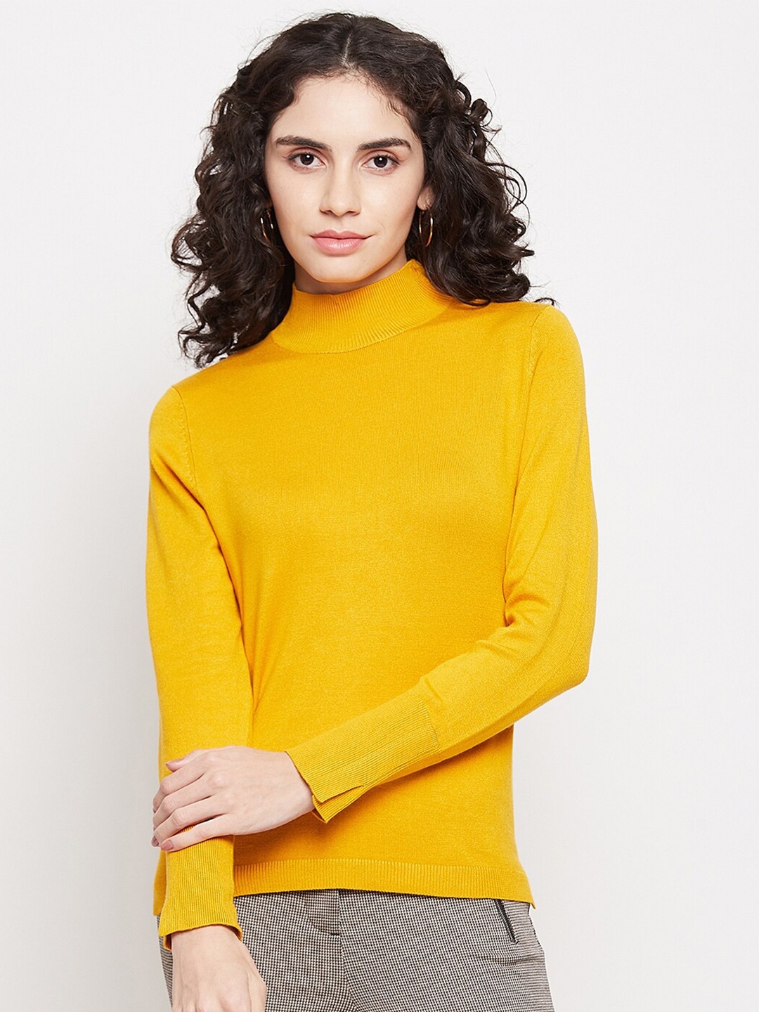 

Madame Women Mustard Pullover Sweater