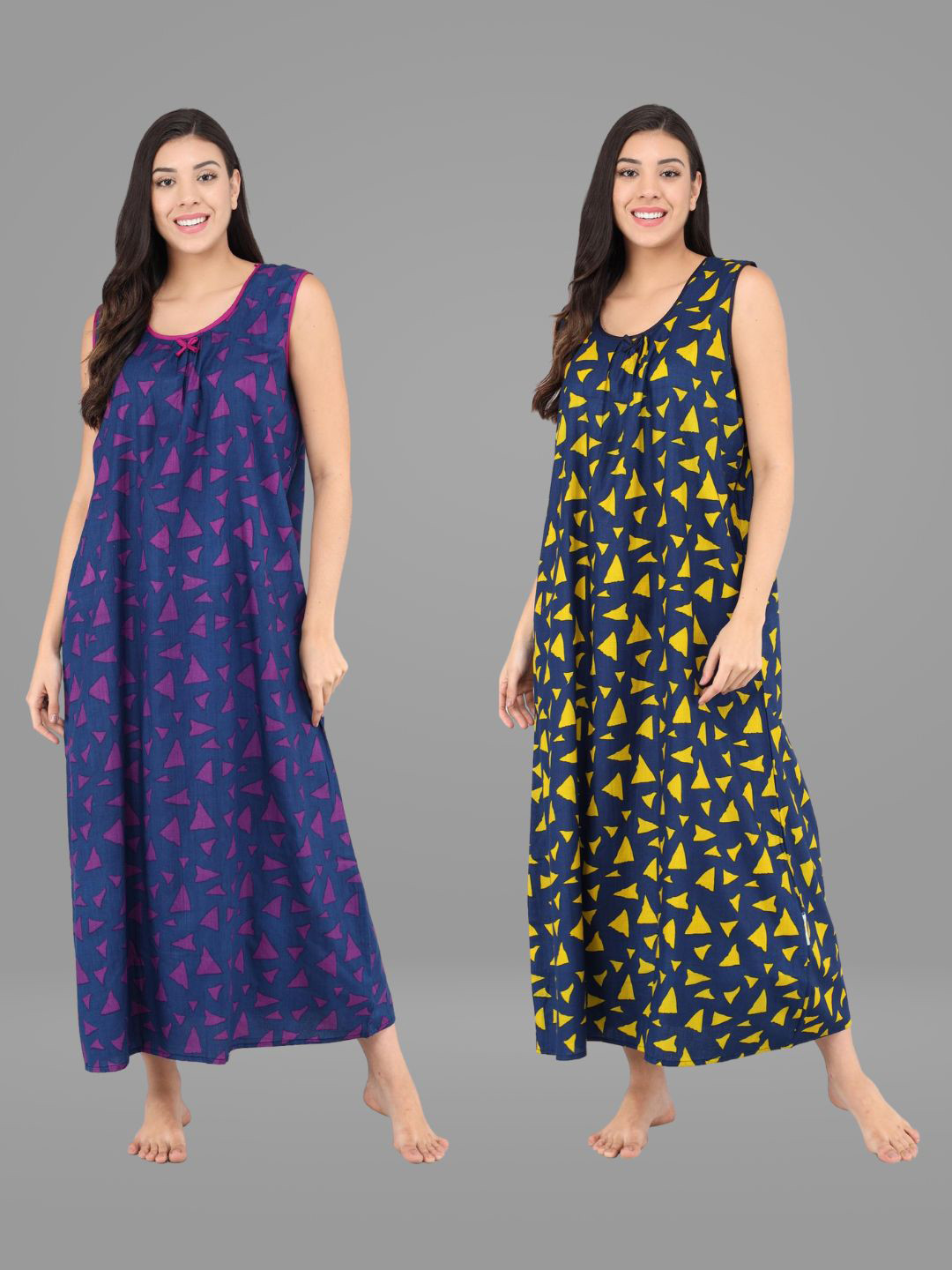 

Shararat Purple Printed Maxi Nightdress
