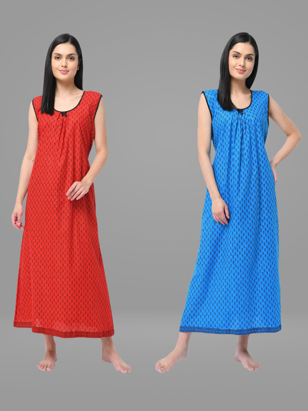 

Shararat Blue Printed Maxi Nightdress