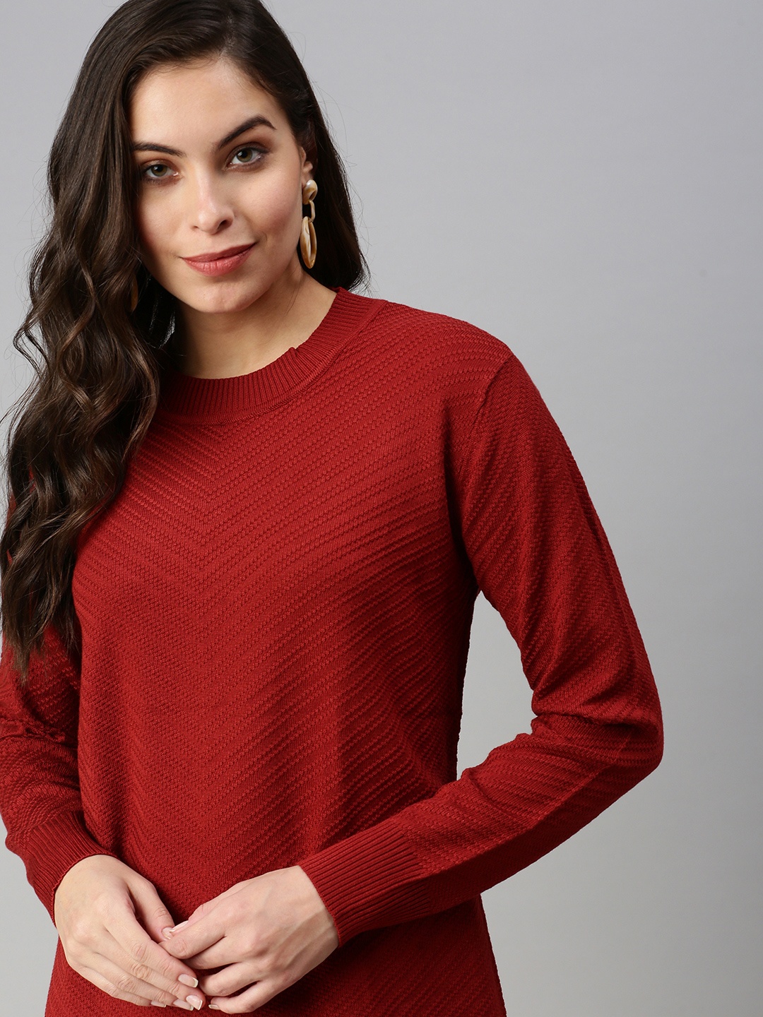 

SHOWOFF Maroon Sweater Dress