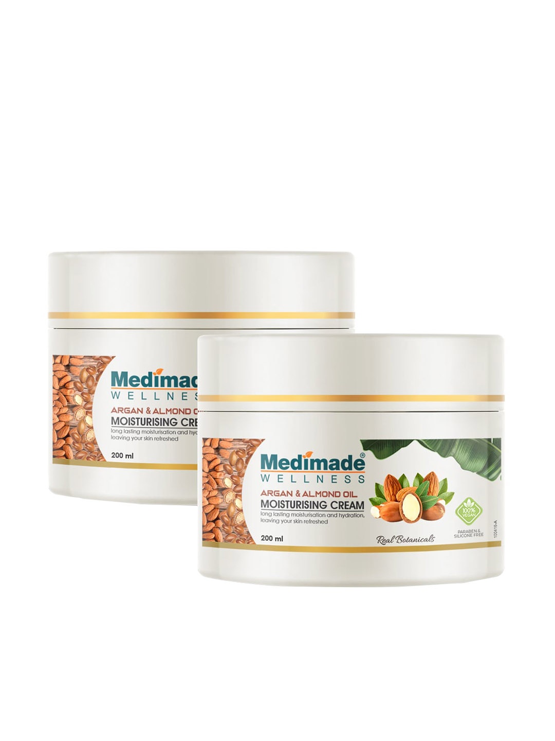 

Medimade Set Of 2 Argan & Almond Oil Moisturising Cream 400gm, Green