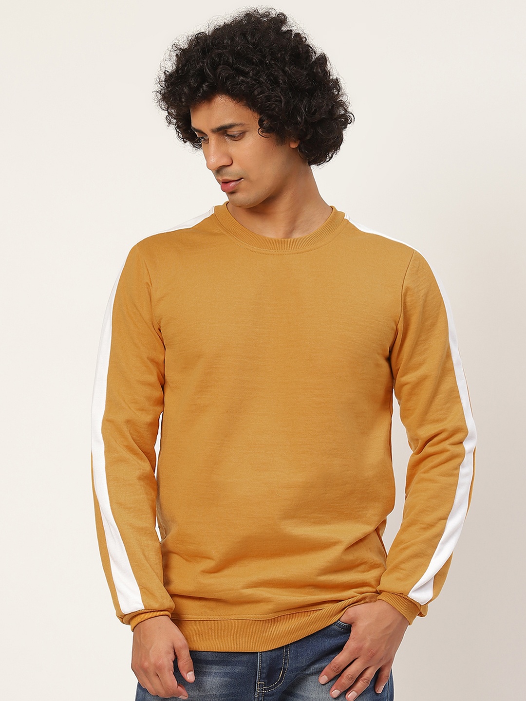 

Kushi Flyer Men Mustard Orange Knitted Sweatshirt