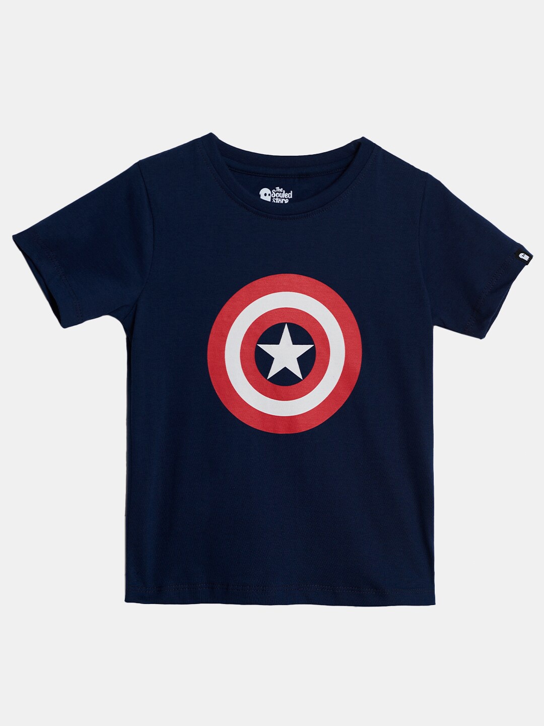 

The Souled Store Boys Navy Blue Captain America Printed T-shirt