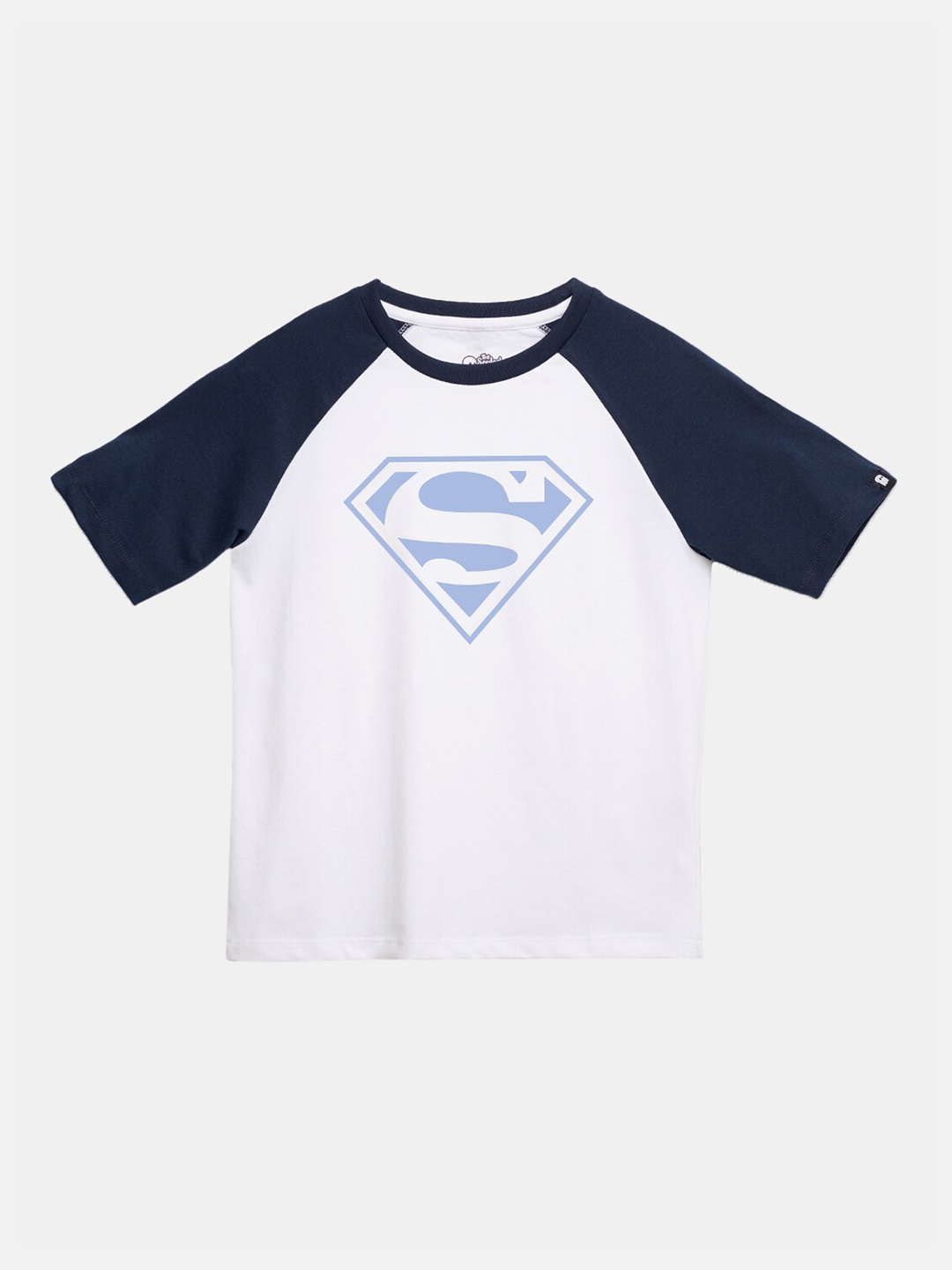 

The Souled Store Boys White Superman Logo Solar Activated Print Oversized T-Shirt