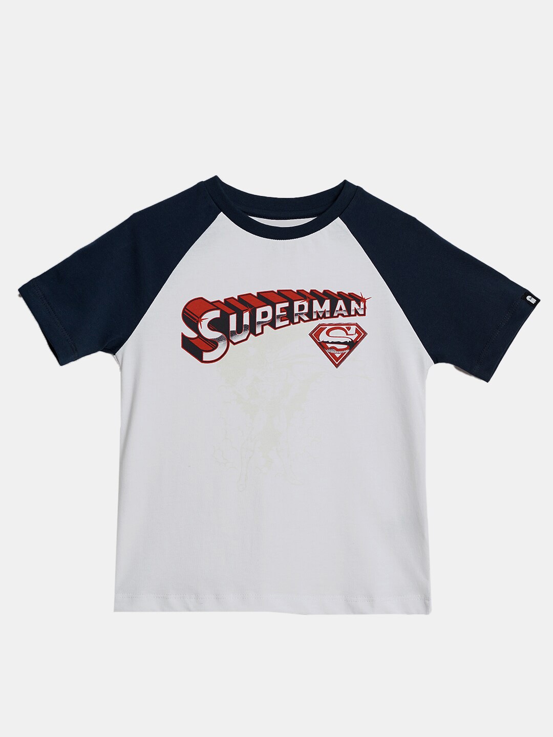 

The Souled Store Boys White Typography Superman Colourblocked T-shirt