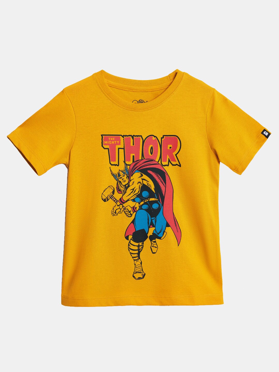 

The Souled Store Boys Yellow Thor Graphic Printed Pure Cotton T-shirt