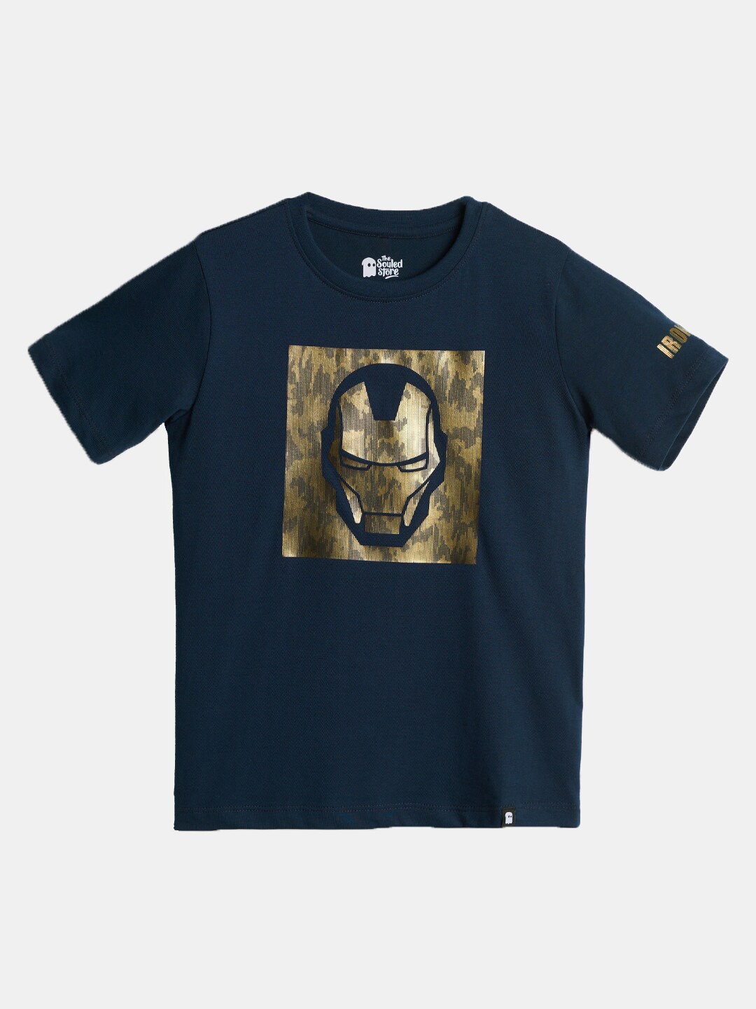 

The Souled Store Boys Navy Blue Typography Iron Man Printed T-shirt