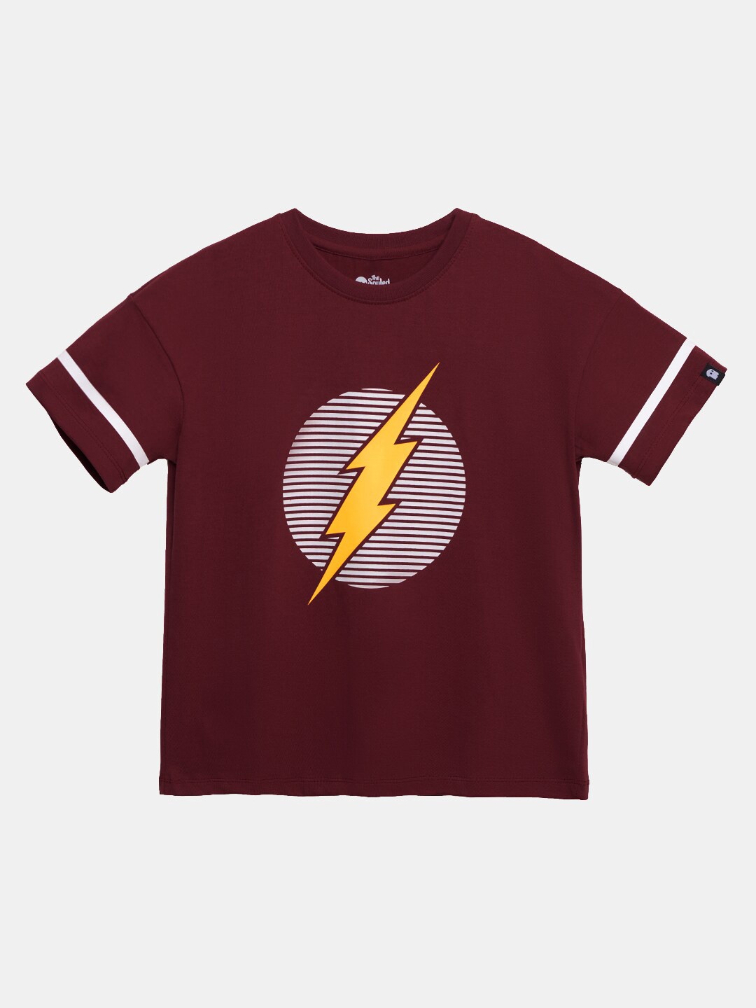 

The Souled Store Boy Maroon DC Flash Logo Print Oversized T-Shirt, Burgundy