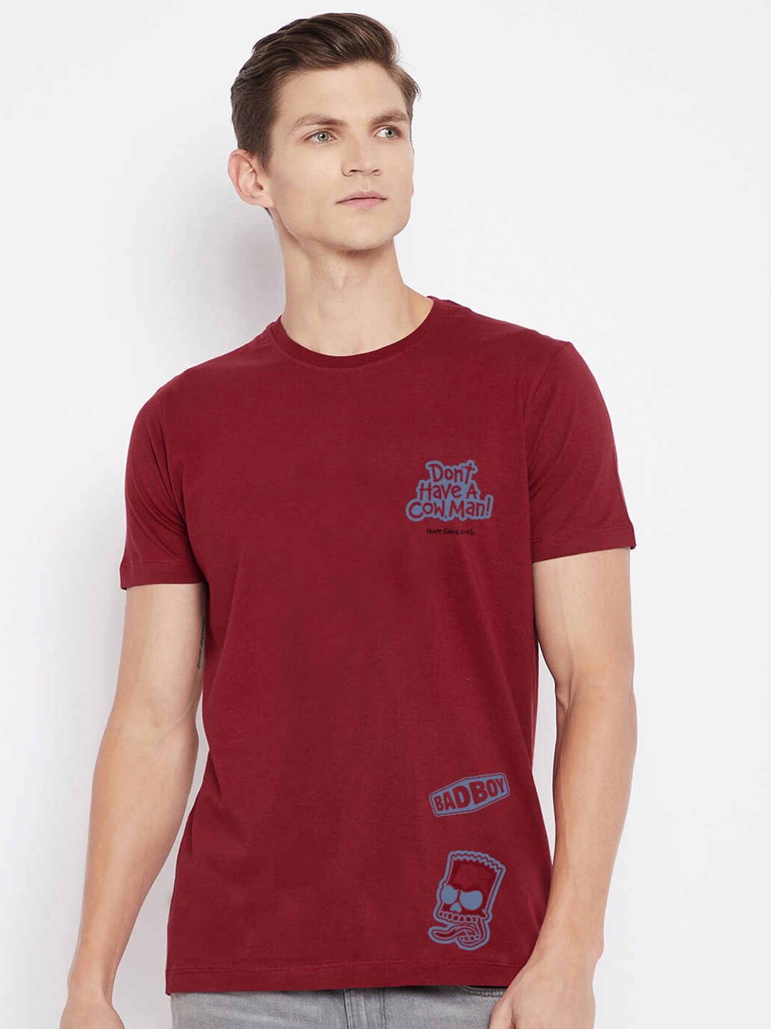 

Kook N Keech Disney Men Maroon Cotton T-shirt