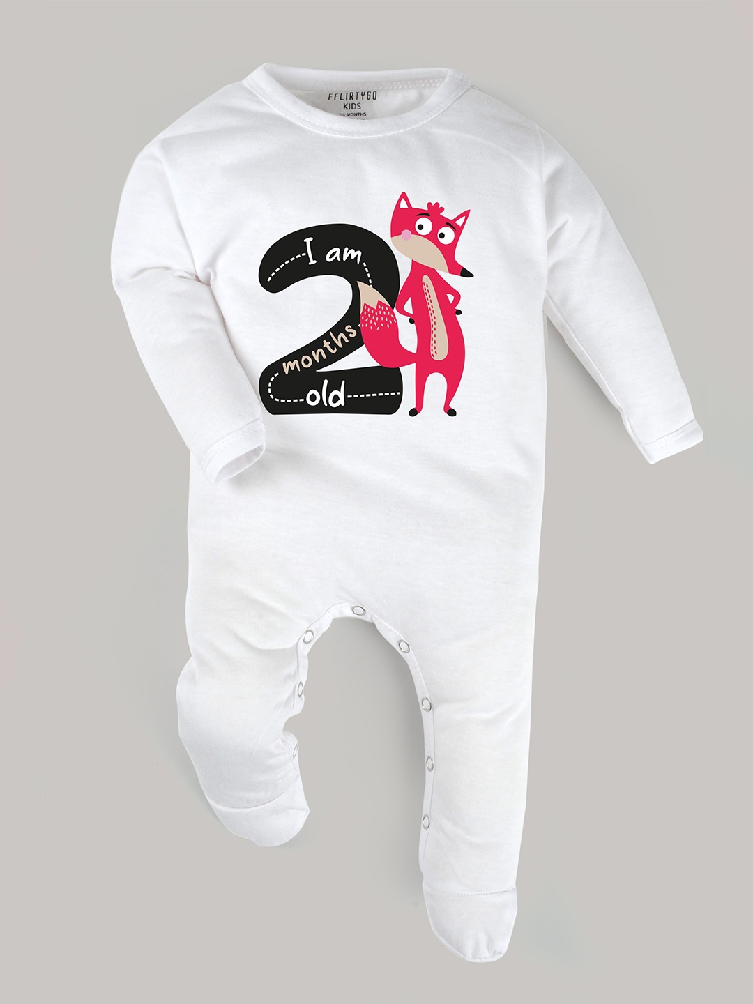 

FFLIRTYGO Kids White Printed Rompers