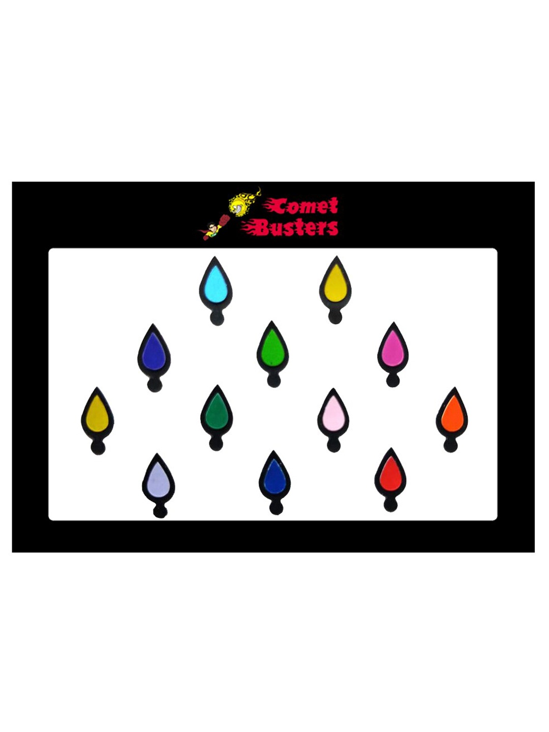 

Comet Busters Set Of 12 Bindis, Multi