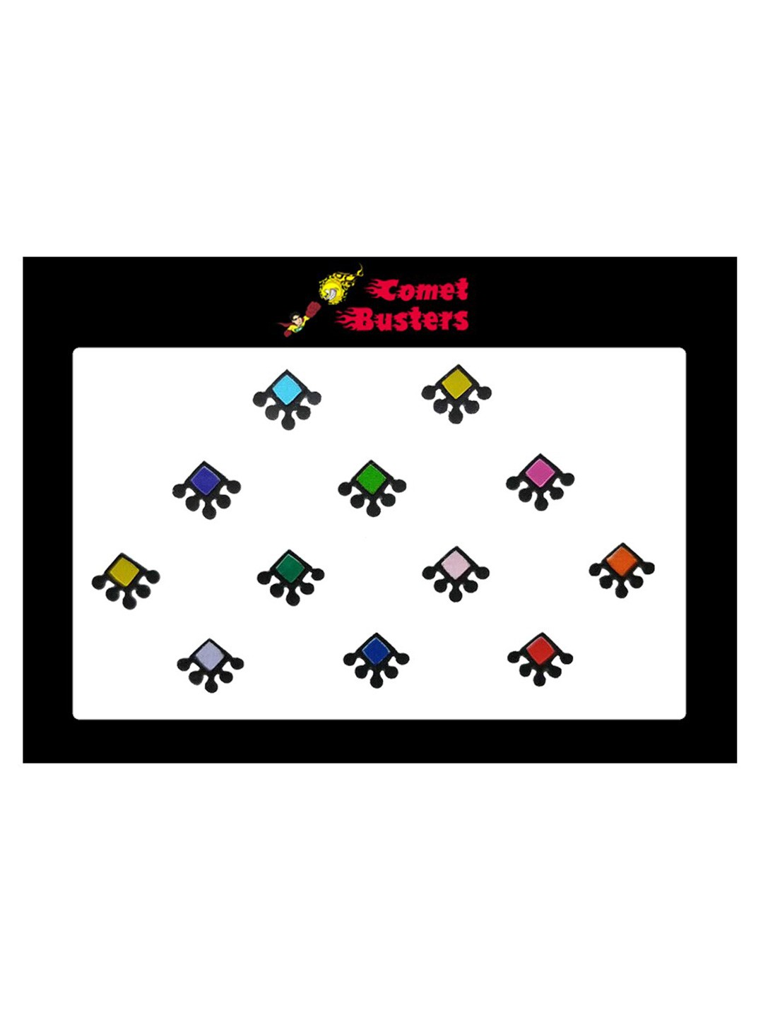 

Comet Busters 12 Pcs Multicoloured Reusable Bindi, Multi