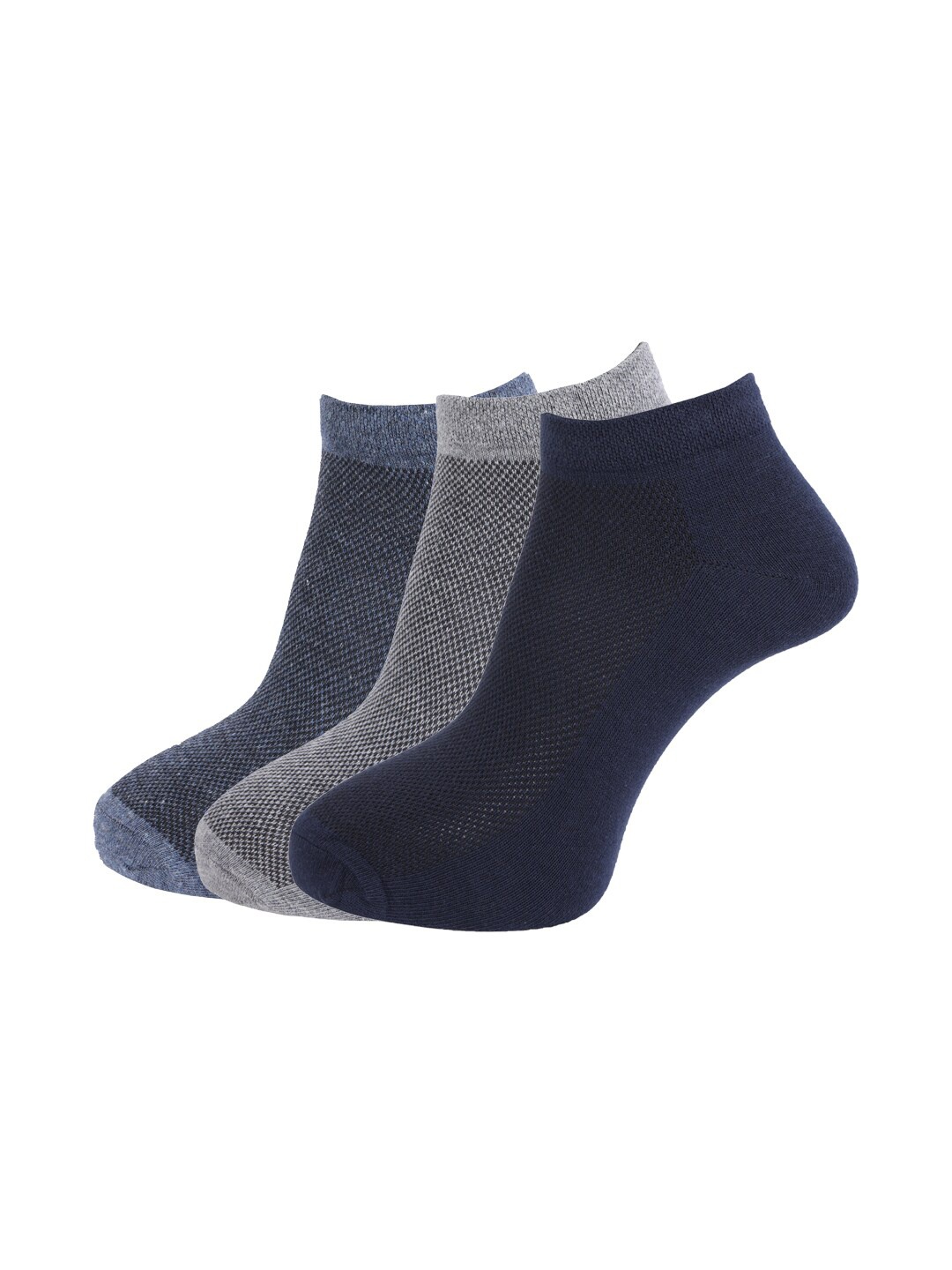 

Dollar Socks Men Pack Of 3 Solid Cotton Ankle Length Socks, Navy blue